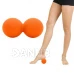 Lakrosový masážní míček dvojitý 6 cm - oranžový
