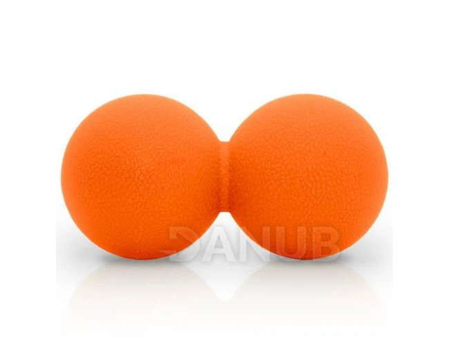 Lakrosový masážní míček dvojitý 6 cm - oranžový