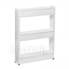 Mobilní koupelnová skříňka na kolečkách 3 úrovně - bílá