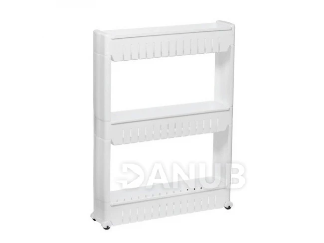 Mobilní koupelnová skříňka na kolečkách 3 úrovně - bílá
