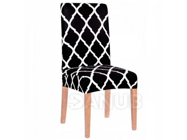 Návlek na židli univerzální - černý Marocká jetel
