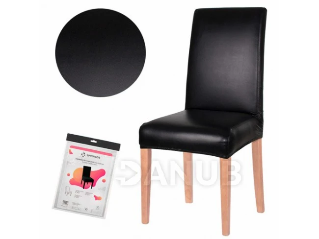 Návlek na židli univerzální - kožený černý