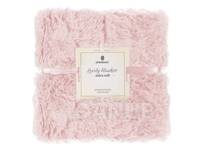 Oboustranná vlněná deka 160x200cm - růžová