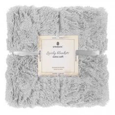 Oboustranná vlněná deka 160x200cm - světle šedá