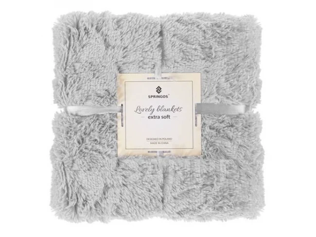 Oboustranná vlněná deka 160x200cm - světle šedá