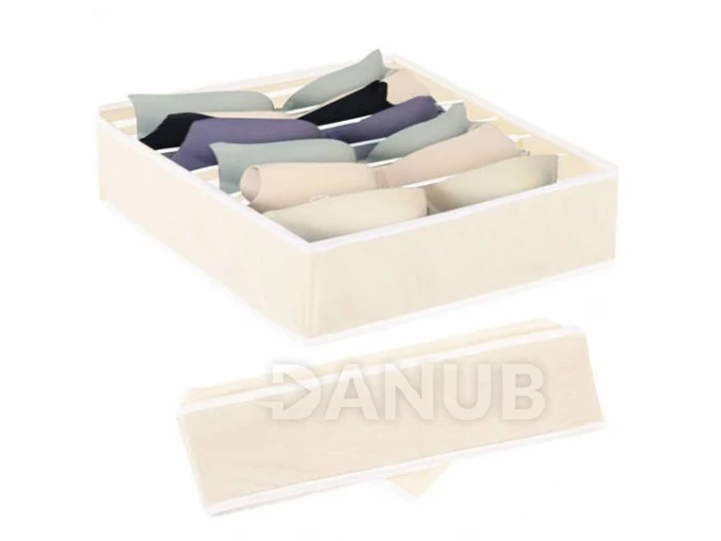 Organizér na prádlo - 7 přihrádek - béžový