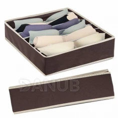 Organizér na prádlo - 7 přihrádek - hnědý