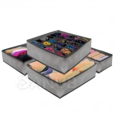 Organizér na spodní prádlo - sada 4 ks - šedý