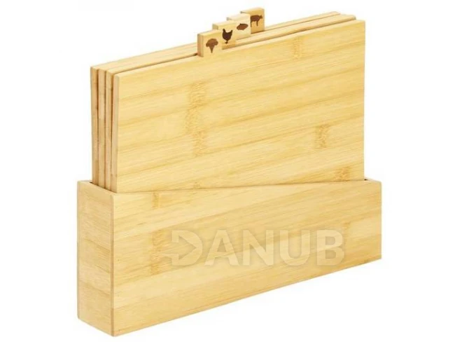 Bambusová prkénka na krájení se stojanem - 4 ks