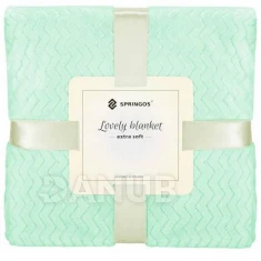 Oboustranná plyšová deka 70x160cm - cik cak - zelená