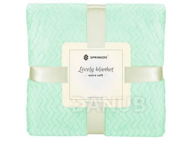 Oboustranná plyšová deka 70x160cm - cik cak - zelená