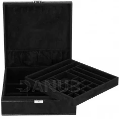 Šperkovnice - 26x26x9 - černý velur