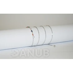 Řetízek na brýle - stříbrný + barevná oka - 75 cm