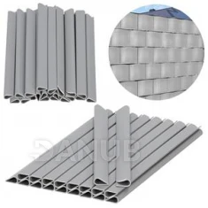 Klipy na stínící plotovou pásku - sada 20 ks m - světle šedá