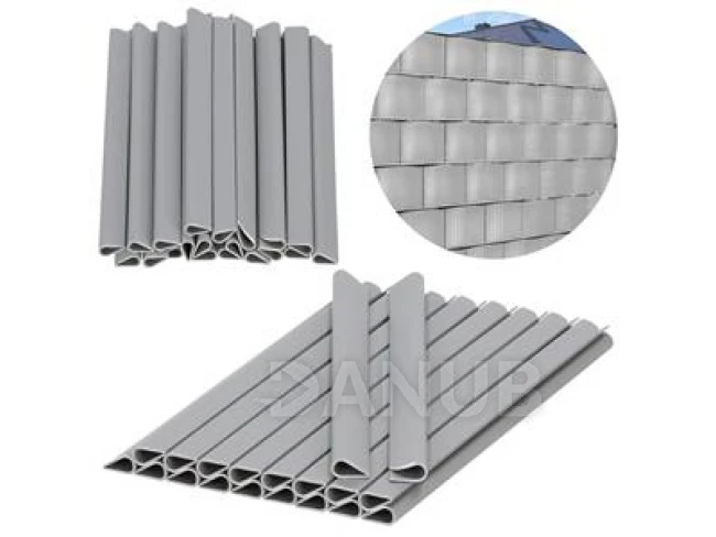 Klipy na stínící plotovou pásku - sada 20 ks m - světle šedá