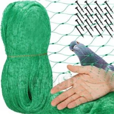 Ochranná síť proti ptákům s upevňovacími kolíky (20ks) - 8x20 m - zelená