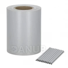 Stínicí plotové pásky a klipy (20ks) - PVC - 35m x 19cm - 450 g/m2 - světle šedá