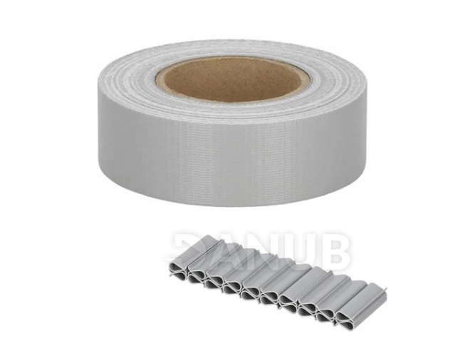 Stínicí plotové pásky a klipy (20ks) - PVC - 35m x 4,75cm - 450 g/m2 - světle šedá Stínicí plotové pásky a klipy (20ks) - PVC - 35m x 4,75cm - 450 g/m2 - světle šedá