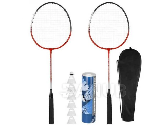 Sada badmintonových raket 2 ks + 6ks košíků