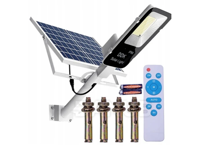 LED solární pouliční svítidlo 600W - 6500K - 3,2V - 10Ah - s držákem a dálkovým ovládáním