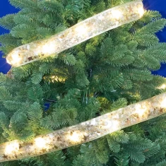 LED vánoční girlanda se vzory na baterie - 50 mikro led - programy, časovač - 5m - teplá bílá