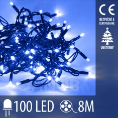 Vánoční LED světelný řetěz vnitřní - 100LED - 8M Modrá