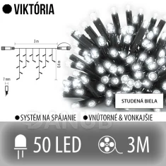 Viktorie spojovatelná led světelná záclona vnější - 50led - 3m studená bílá
