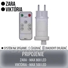 ZARA a VIKTÓRIA napájecí zdroj pro spojovatelné řetězy s časovačem a dálkovým ovladačem