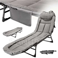 Kempingová cestovní skládací postel LUARO - 190x63x30cm - šedá