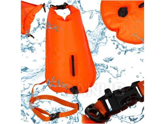 Plavecká bezpečnostní záchranná bóje + suchá kapsa + píšťalka - 28l