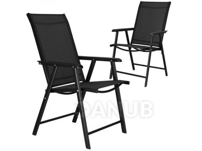 Skládací zahradní židle - černá - 2 ks
