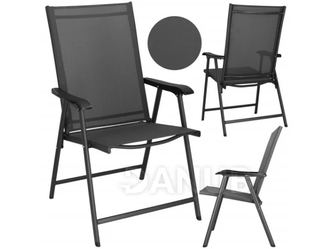 Skládací zahradní židle - šedá - 2 ks