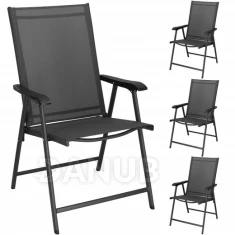 Skládací zahradní židle - šedá - 4 ks