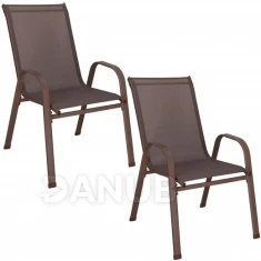 Stohovatelná zahradní židle - hnědá - 2ks