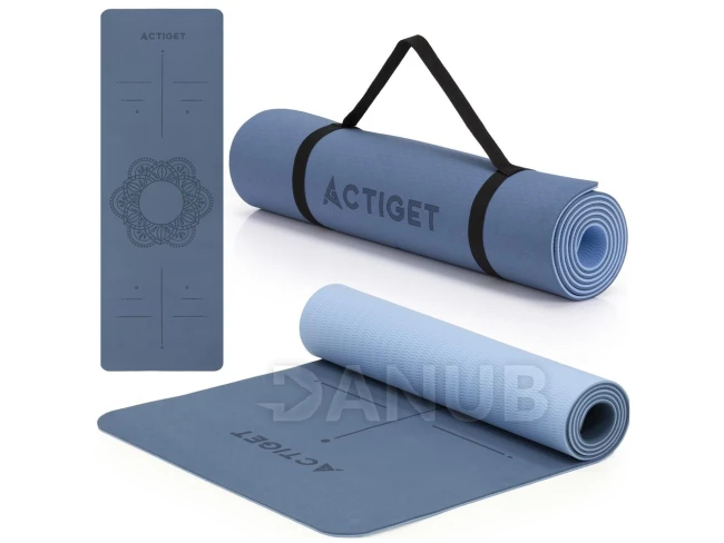 Podložka na cvičení - 183x61x0,6 cm - protiskluzová - modrá