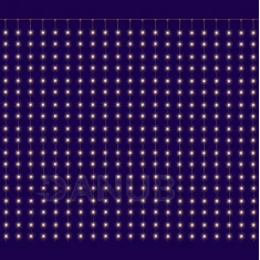 Vánoční LED světelná mikro záclona venkovní - závěs - 400LED - 2x2m Teplá bílá