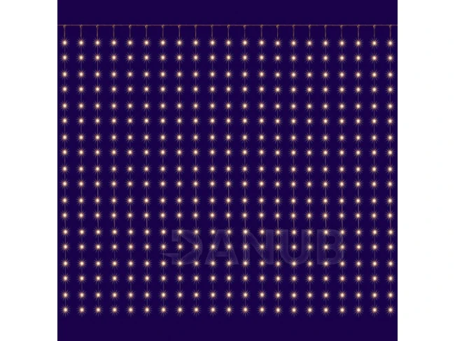 Vánoční LED světelná mikro záclona venkovní - závěs - 400LED - 2x2m Teplá bílá