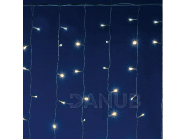 Vánoční LED světelná záclona na spojování venkovní - závěs - 600LED - 2x3m Teplá bílá