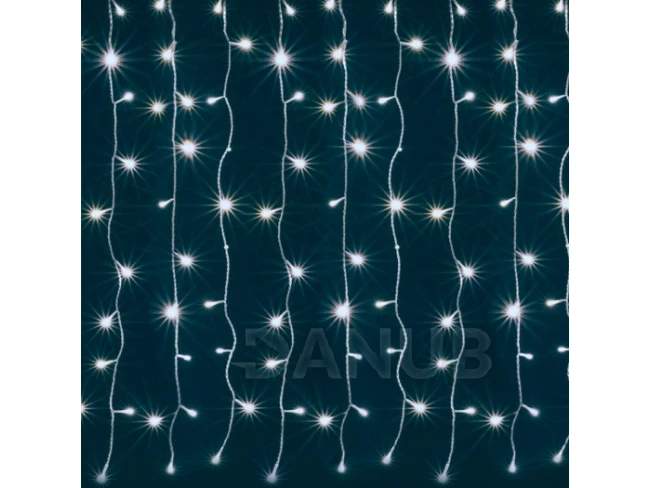 Vánoční LED světelná záclona vnitřní - závěs - 168LED - 1,2m Studená bílá