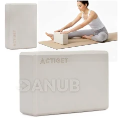 Blok na jógu z pěny EVA 23x15x7,5 cm - béžový