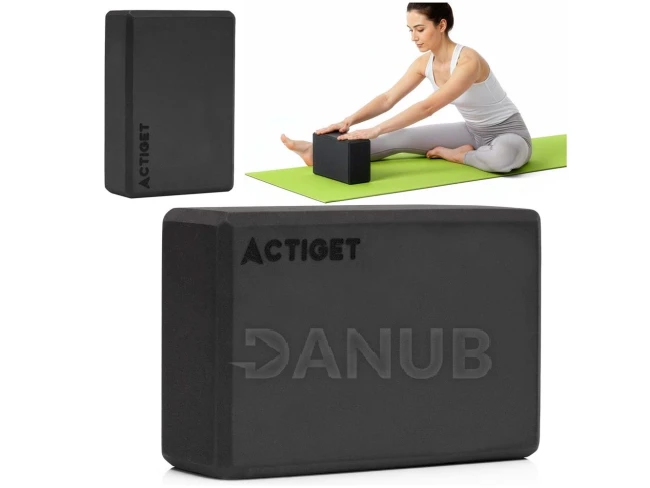 Blok na jógu z pěny EVA 23x15x7,5 cm - černý