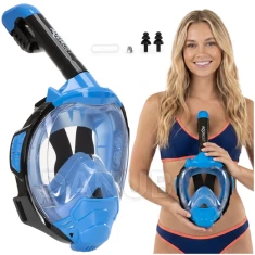 Celotvárová maska na šnorchlování L/XL - modrá, černá