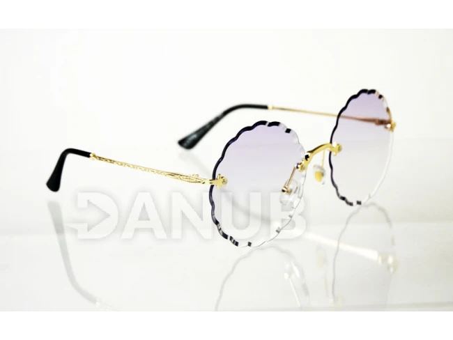 Dámské sluneční brýle Flower Crystal gold PURPLE