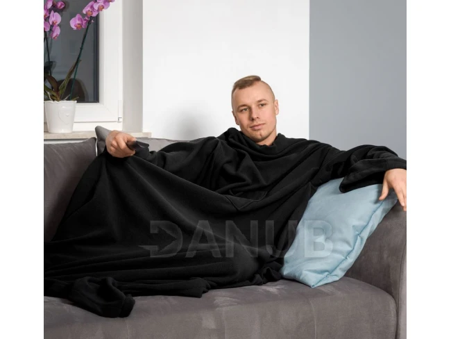 Deka s rukávy černá