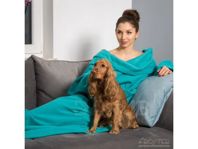 Deka s rukávy mátová