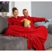 Deka pro pár s rukávy červená