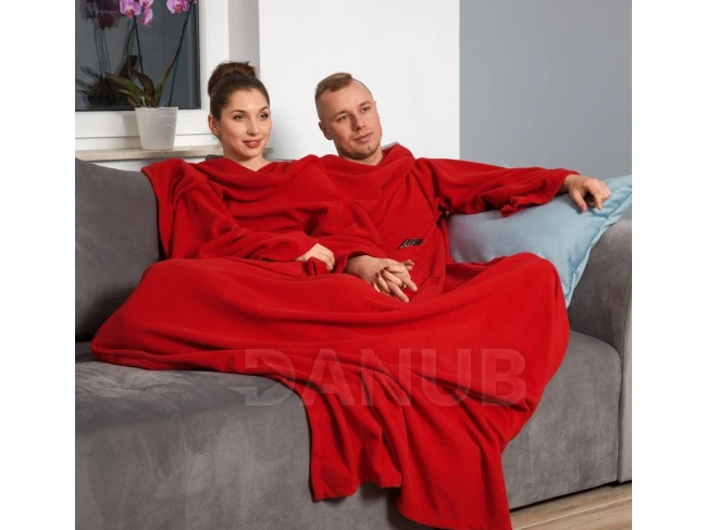 Deka pro pár s rukávy červená
