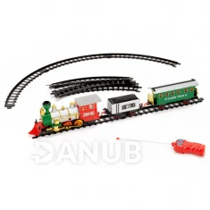 Dětská lokomotiva s vagóny, párou a zvuky na baterie