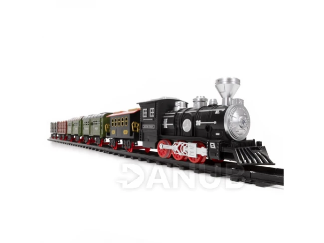 Dětský vláček s vagóny, párou a zvuky na baterie