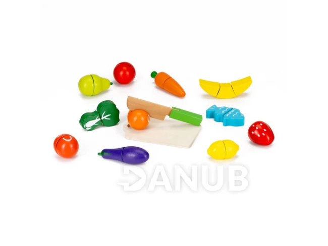 Dřevěná sada na krájení ovoce a zeleniny - 13 dílů